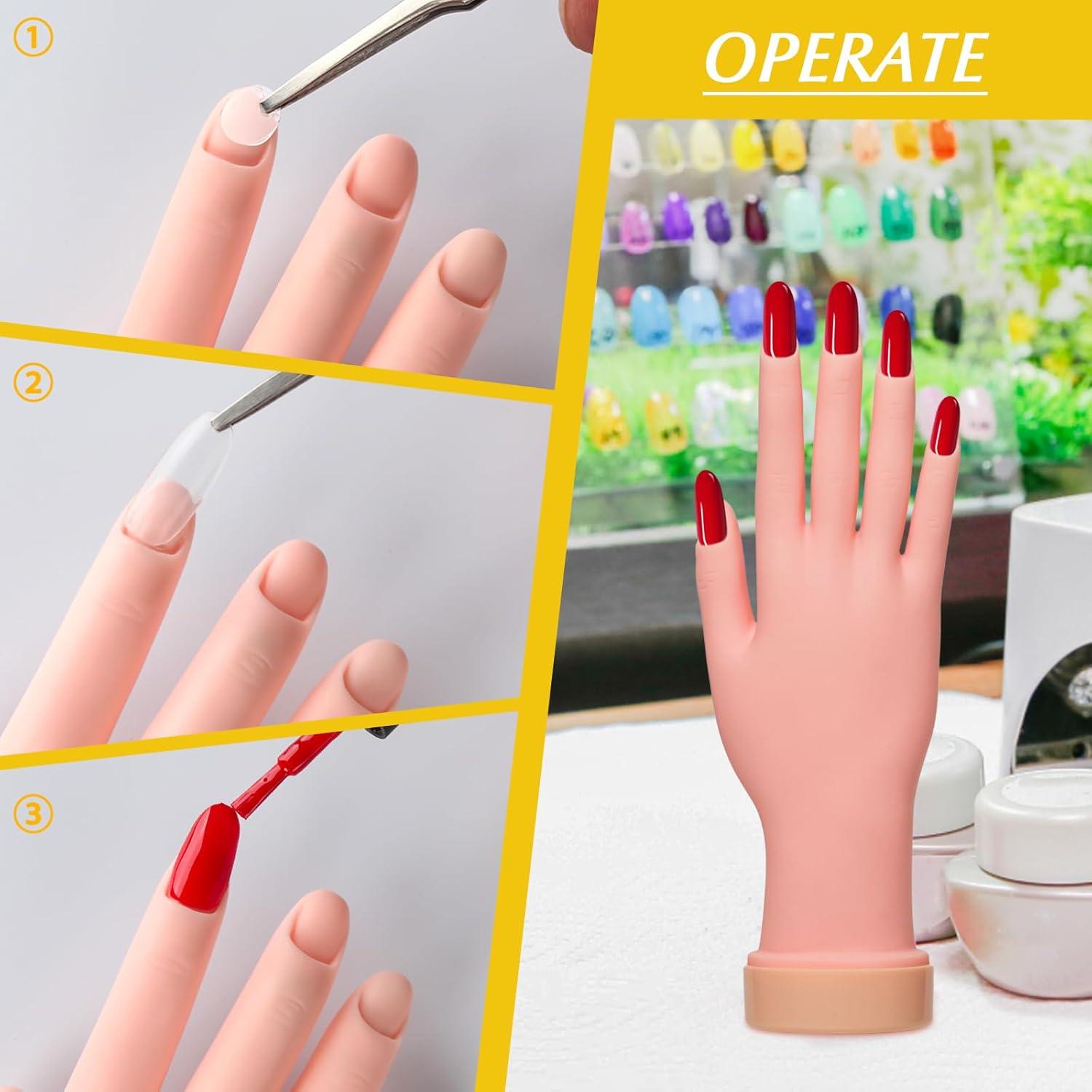 Mano de Práctica de Uñas Krofaue - Flexible y Realista 1PCS