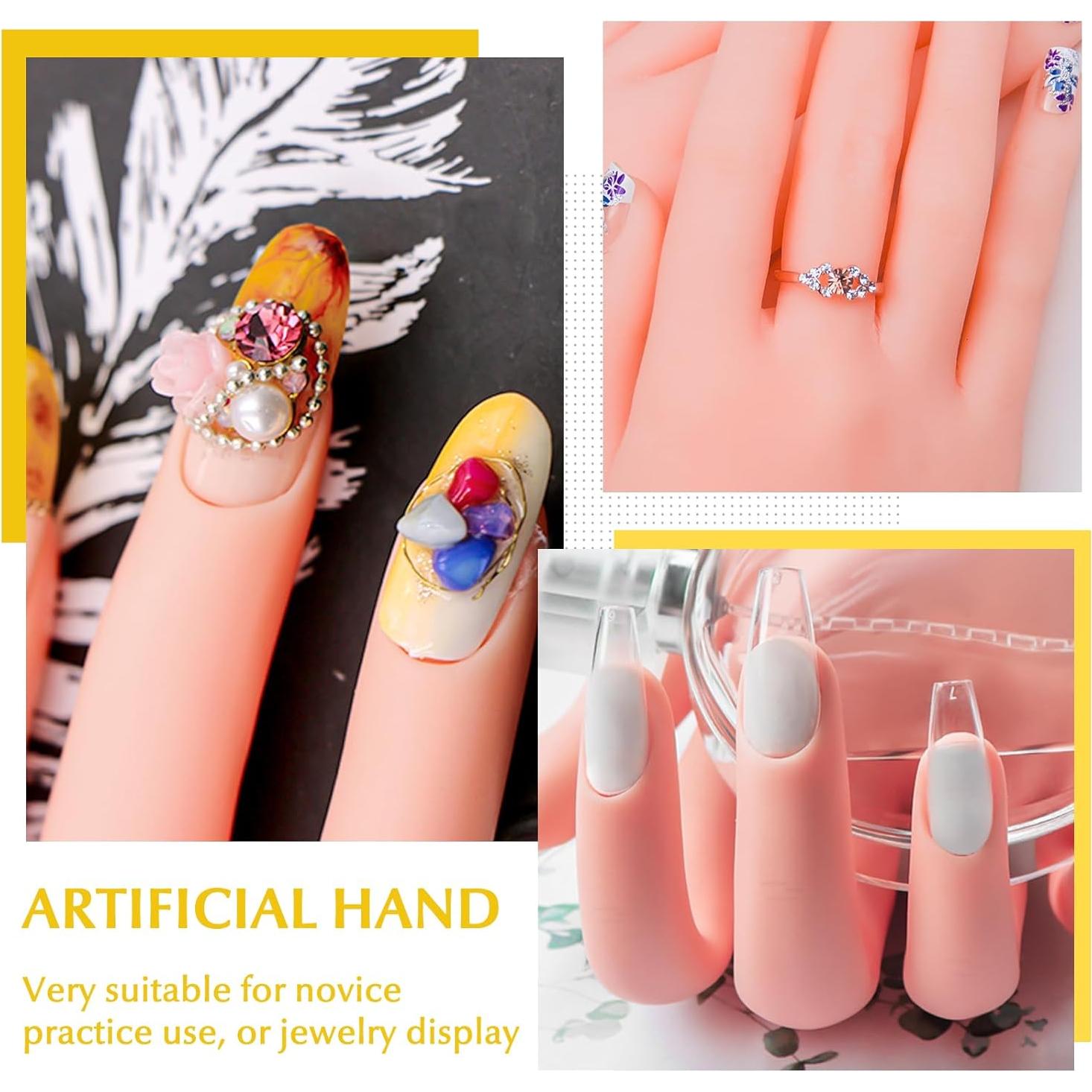 Mano de Práctica de Uñas Krofaue - Flexible y Realista 1PCS