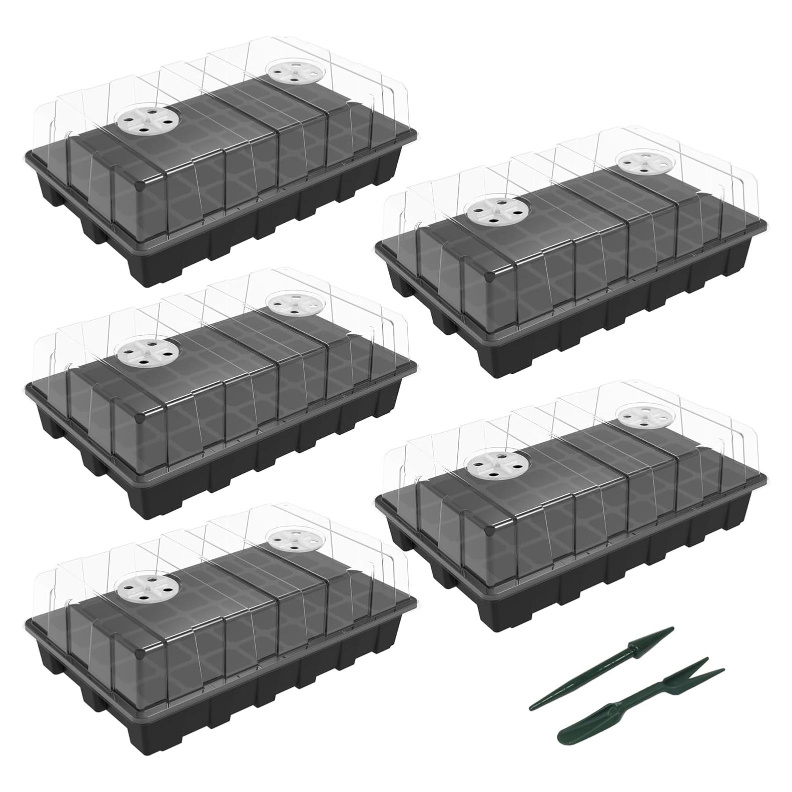 Kit de Bandejas para Iniciar Semillas Gardzen 5 Piezas 40 Celdas