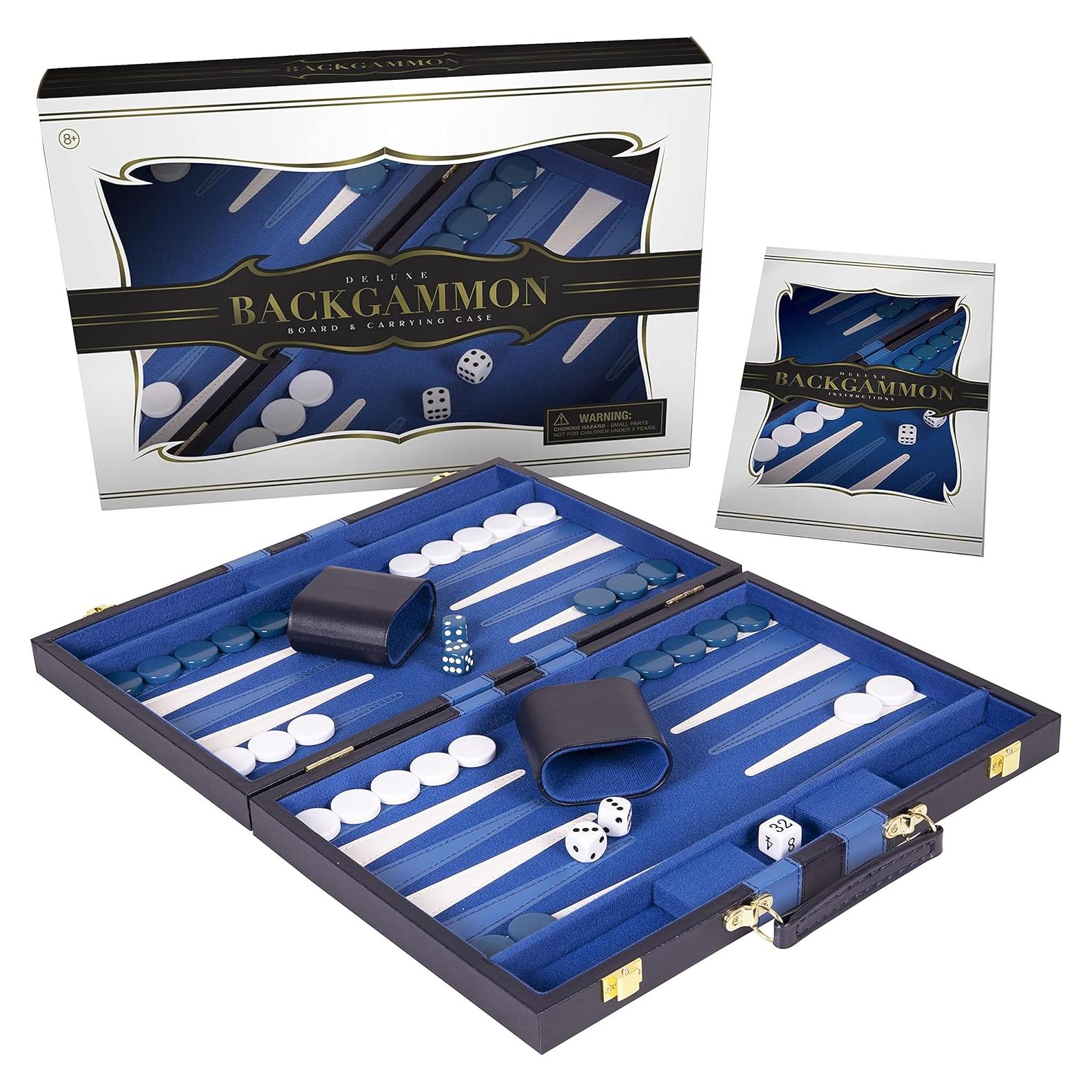 Juego de Backgammon Crazy Games Pequeño 27.9x38.1cm Azul