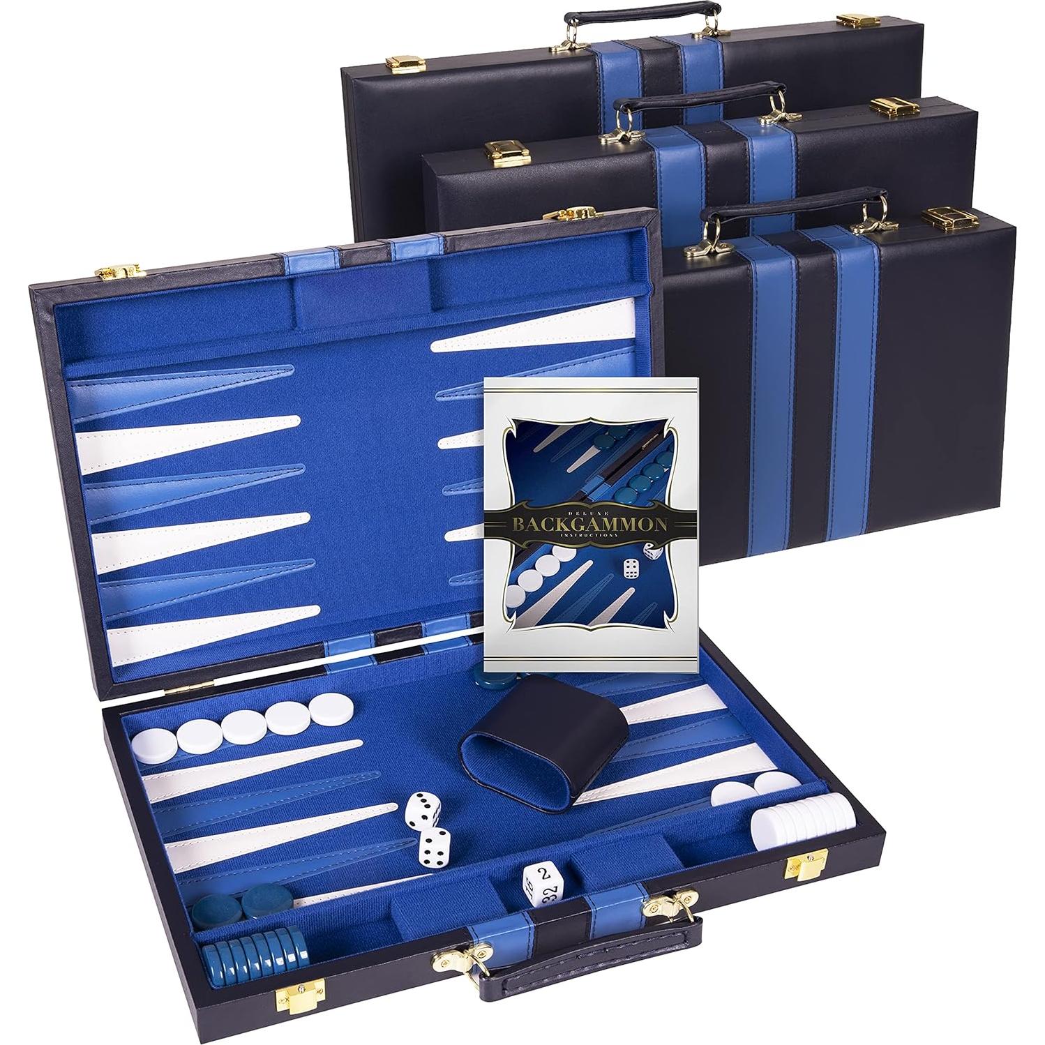 Juego de Backgammon Crazy Games Pequeño 27.9x38.1cm Azul