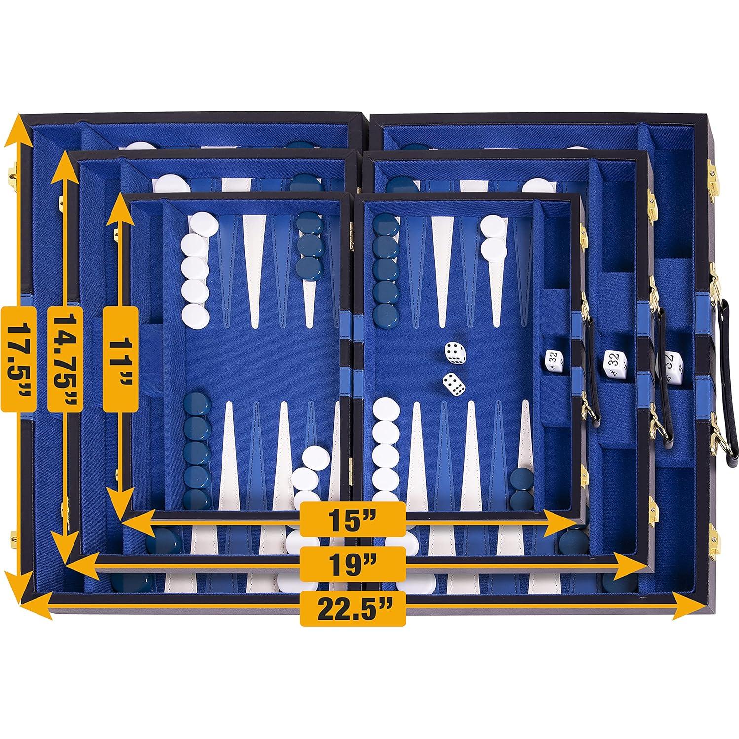 Juego de Backgammon Crazy Games Pequeño 27.9x38.1cm Azul
