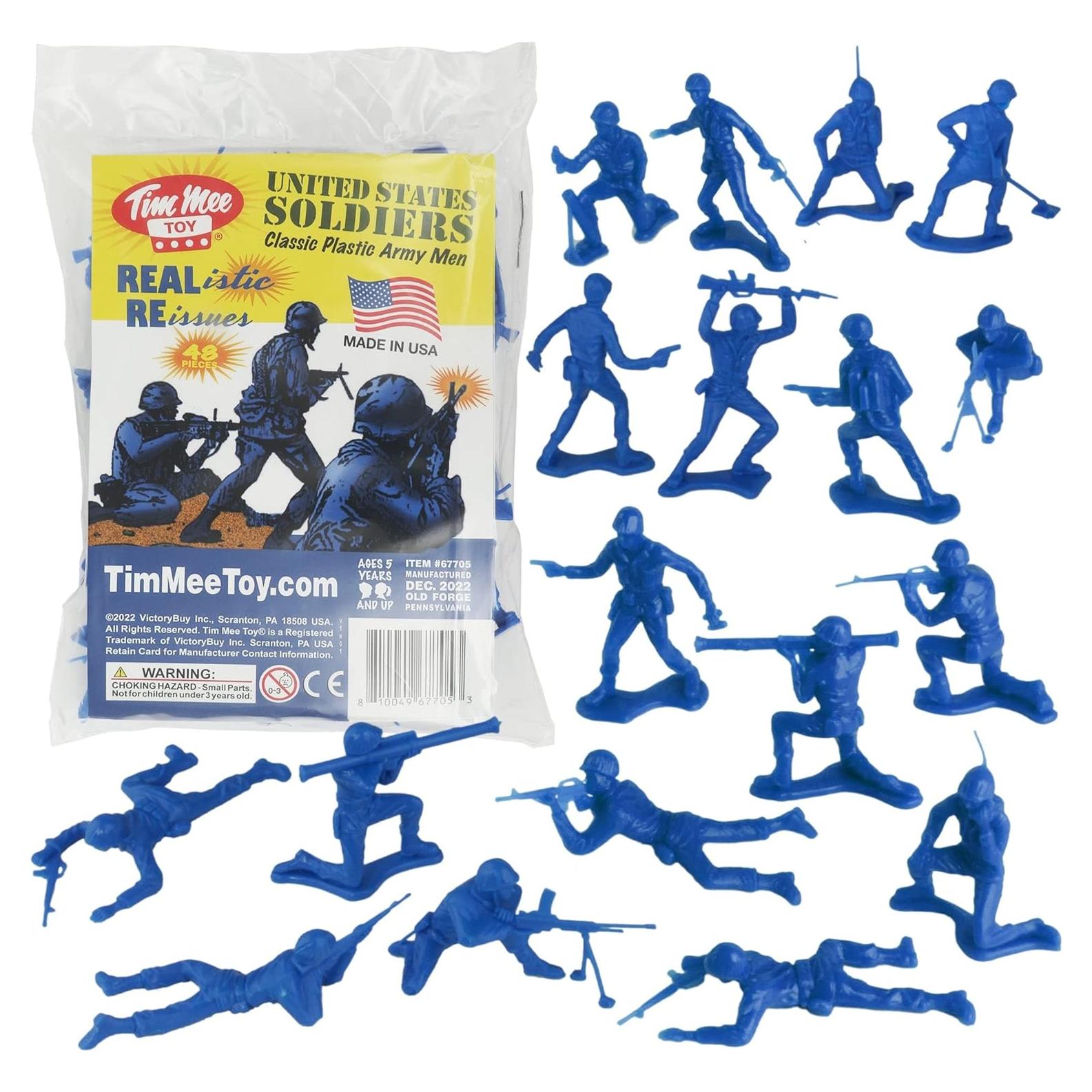 Soldados de Plástico TimMee - 48 Figuras Azules 5,08 cm