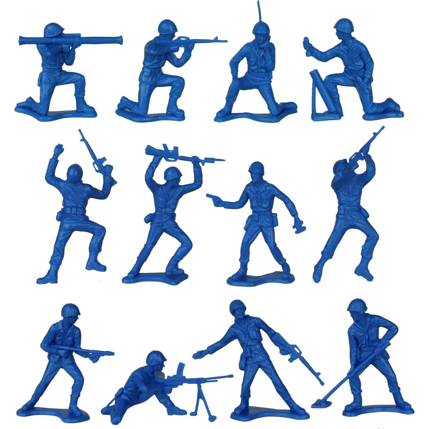 Soldados de Plástico TimMee - 48 Figuras Azules 5,08 cm