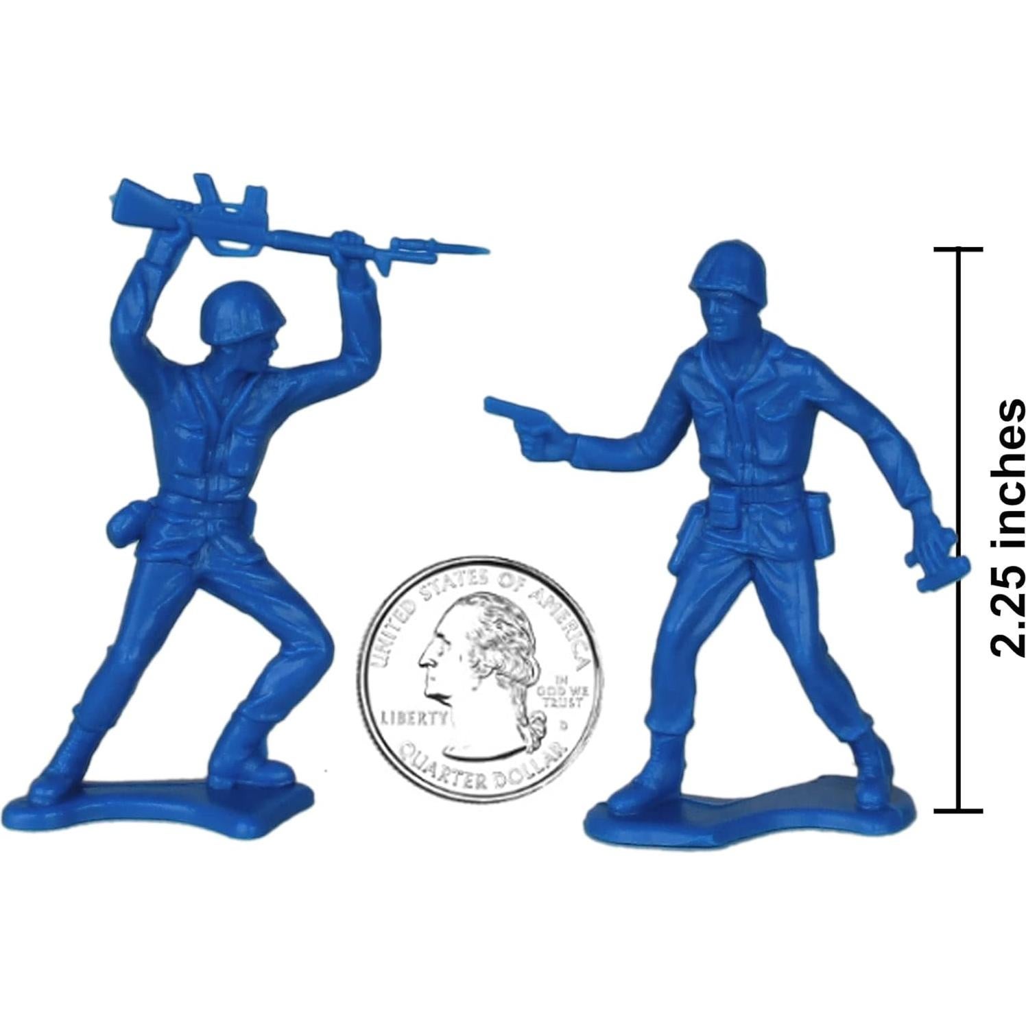 Soldados de Plástico TimMee - 48 Figuras Azules 5,08 cm