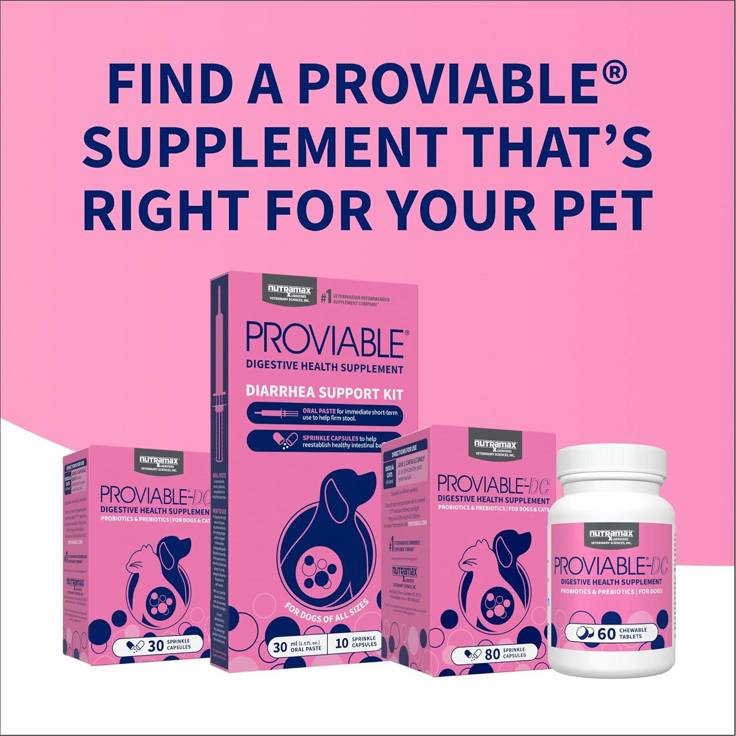Proviable Probióticos Nutramax para Perros y Gatos - 80 Cápsulas