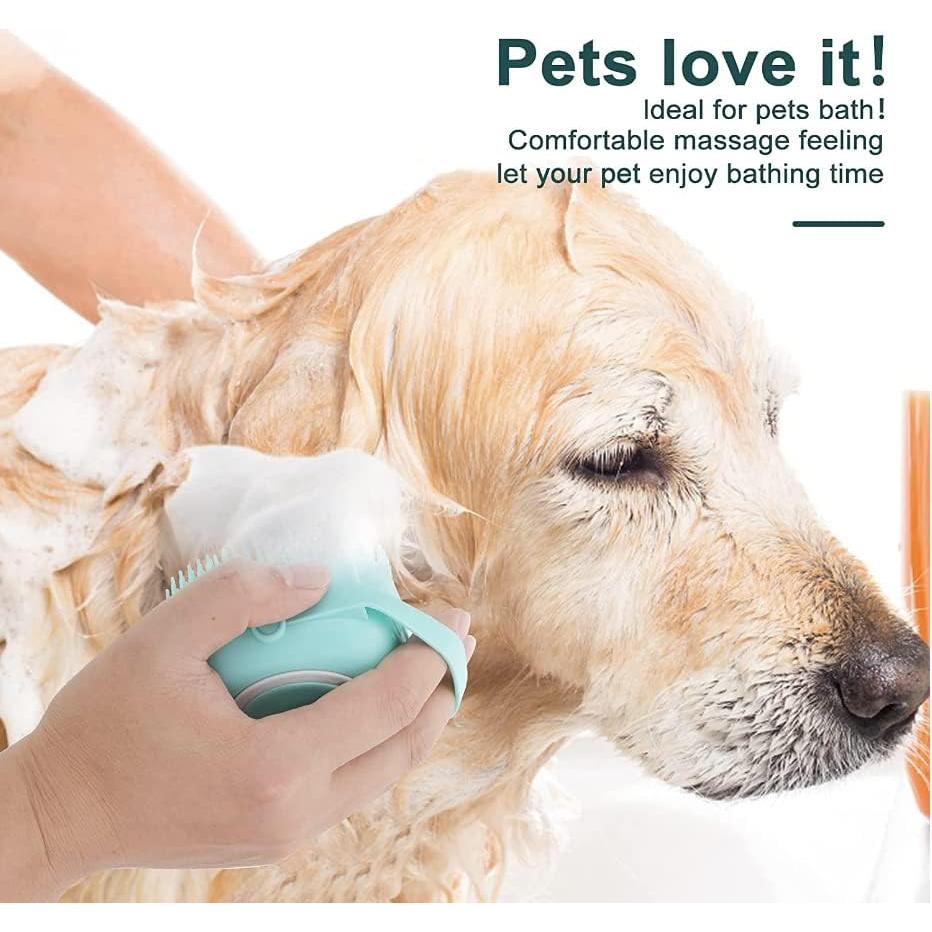Cepillo de Baño y Masaje LONNAI para Perros y Gatos Azul