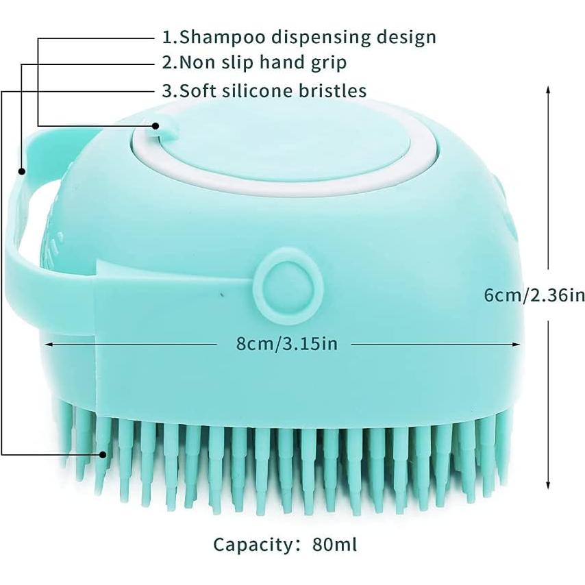 Cepillo de Baño y Masaje LONNAI para Perros y Gatos Azul