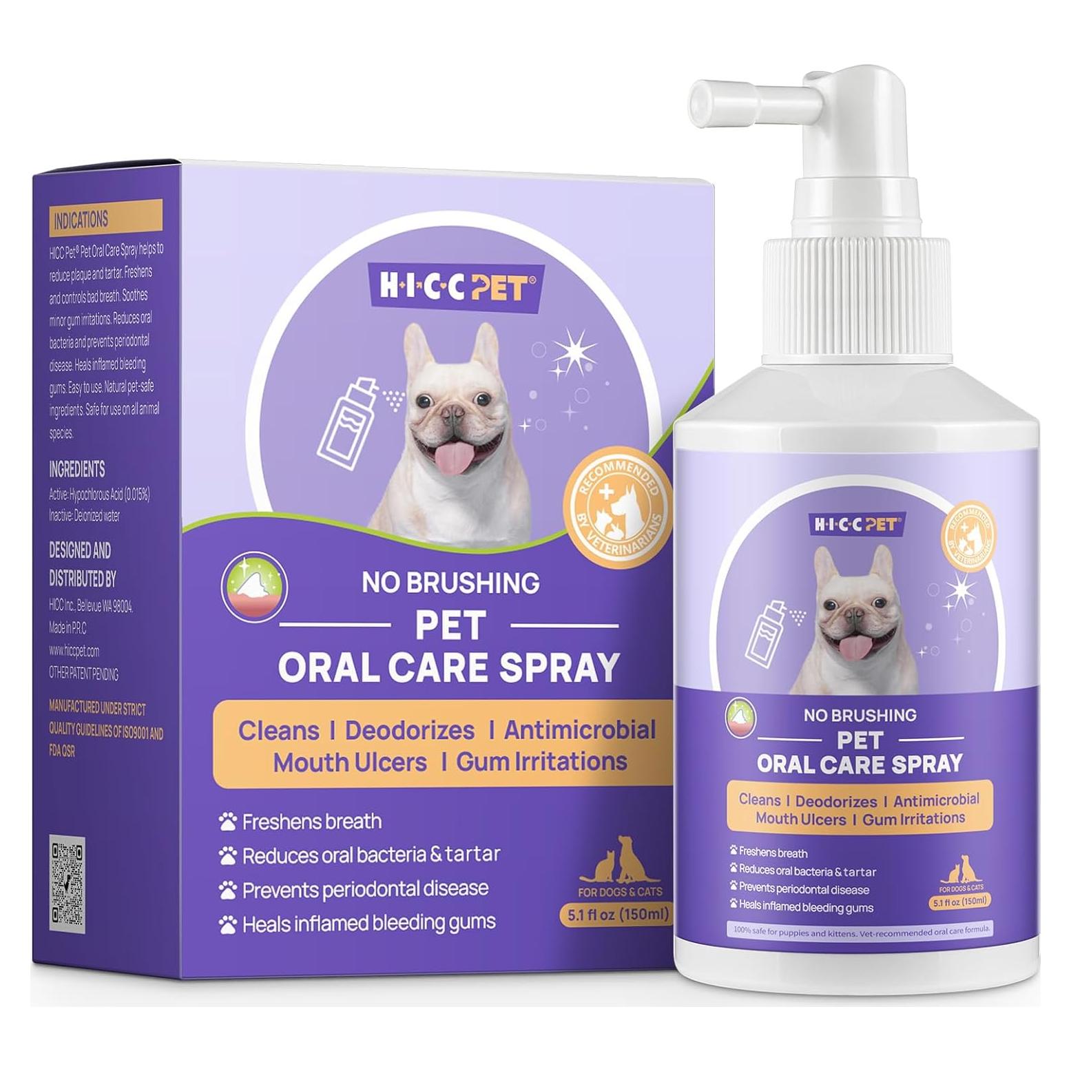 Spray Dental HICC PET 151.7 ml para Perros y Gatos - Aliento Fresco