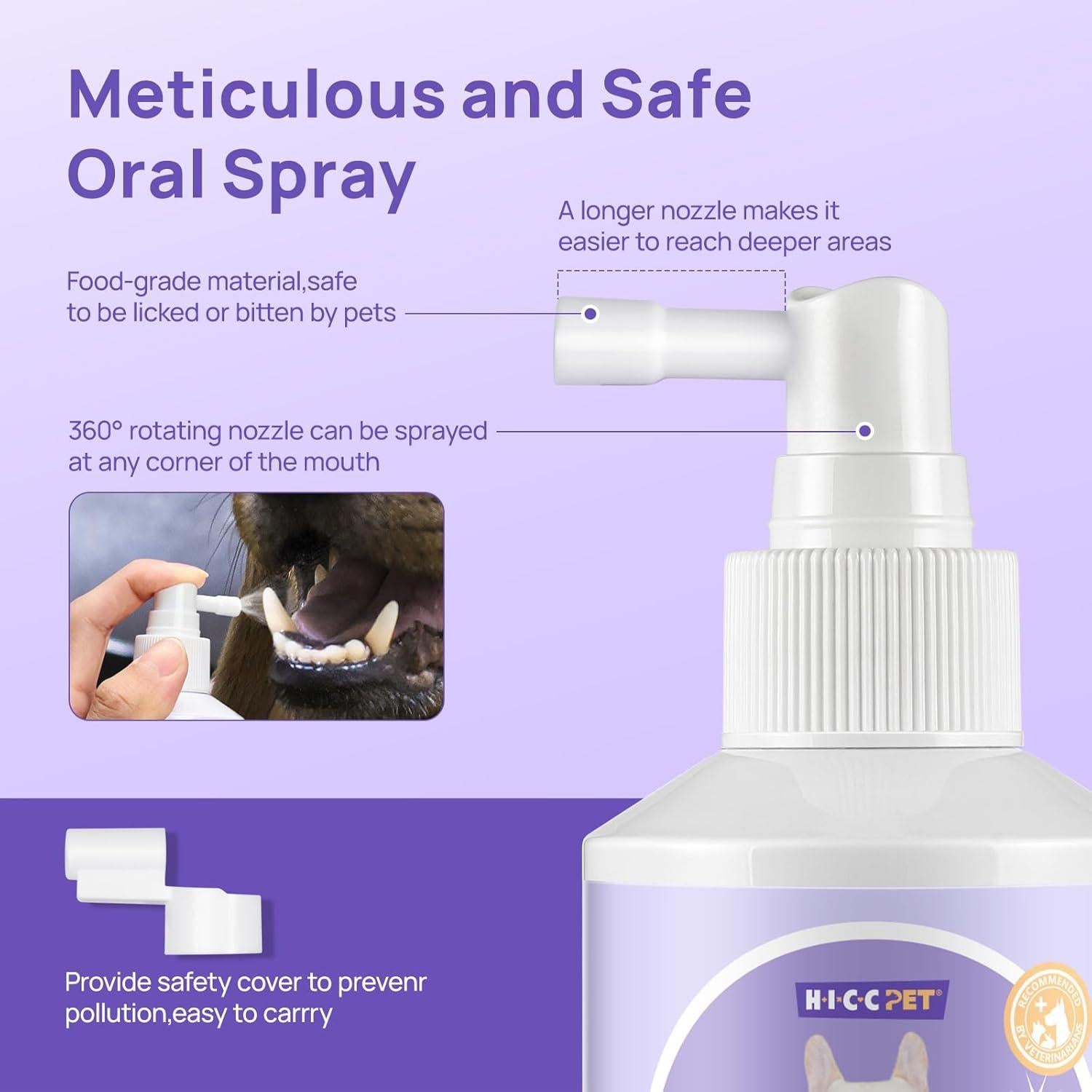 Spray Dental HICC PET 151.7 ml para Perros y Gatos - Aliento Fresco