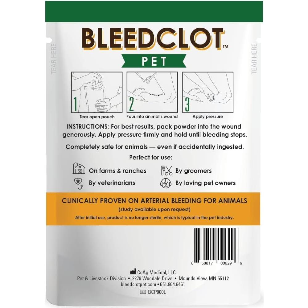 Polvo Coagulante BleedClot para Mascotas 141.75 g - Detiene Sangrado