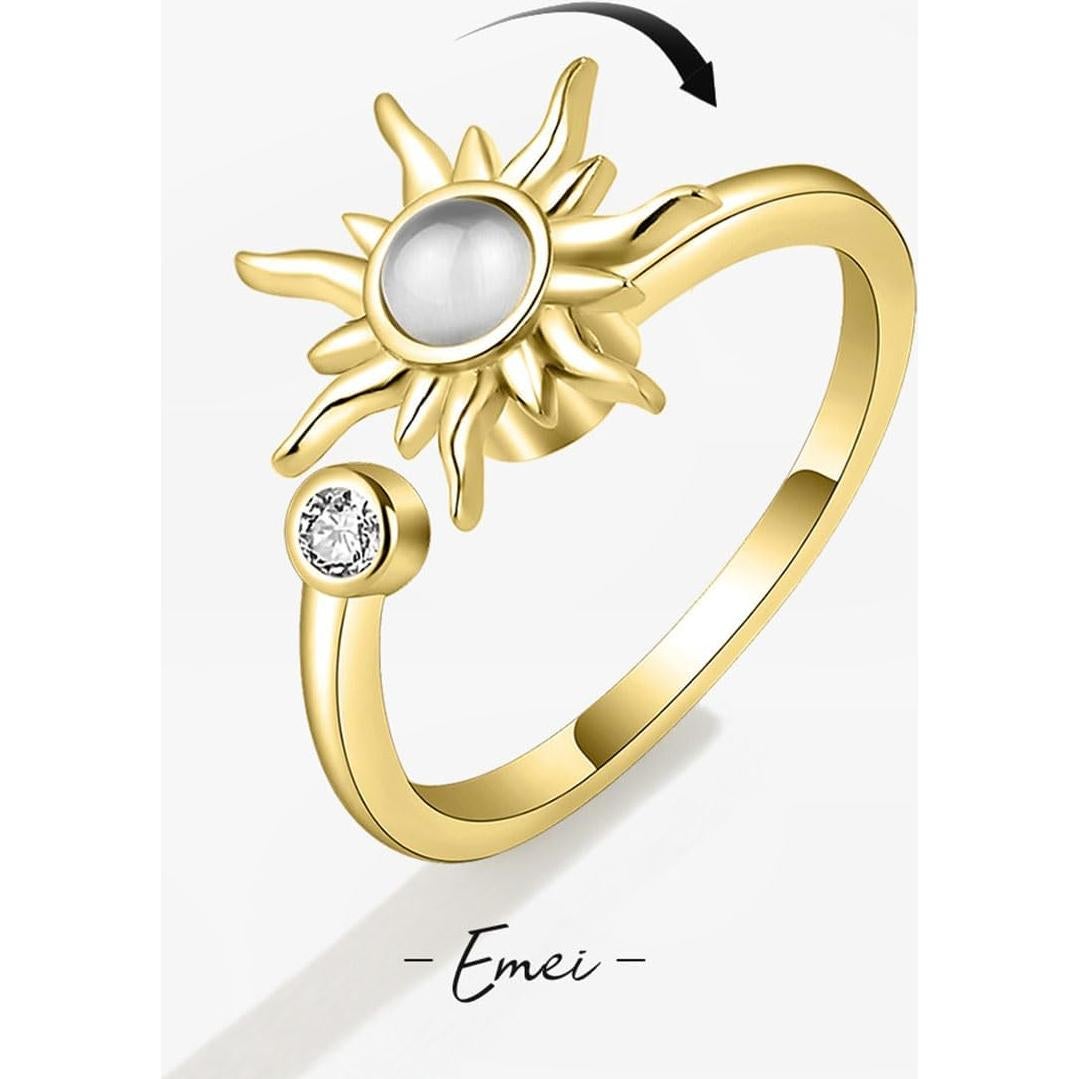 Anillo Giratorio Antiestrés MYANAIL para Mujeres Ajustable