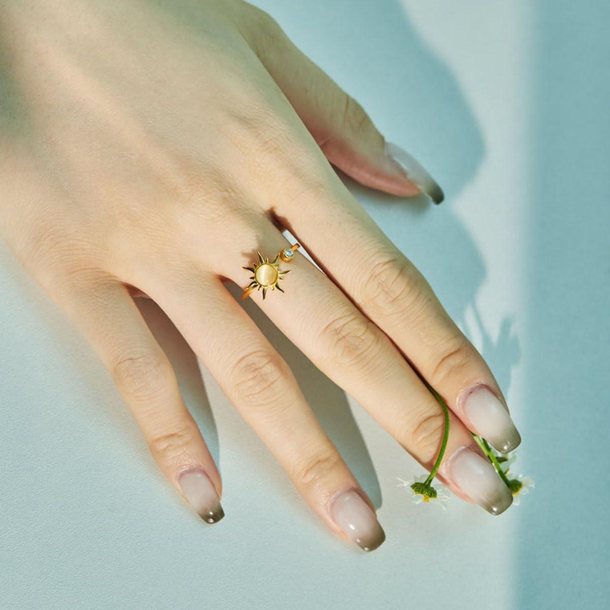 Anillo Giratorio Antiestrés MYANAIL para Mujeres Ajustable