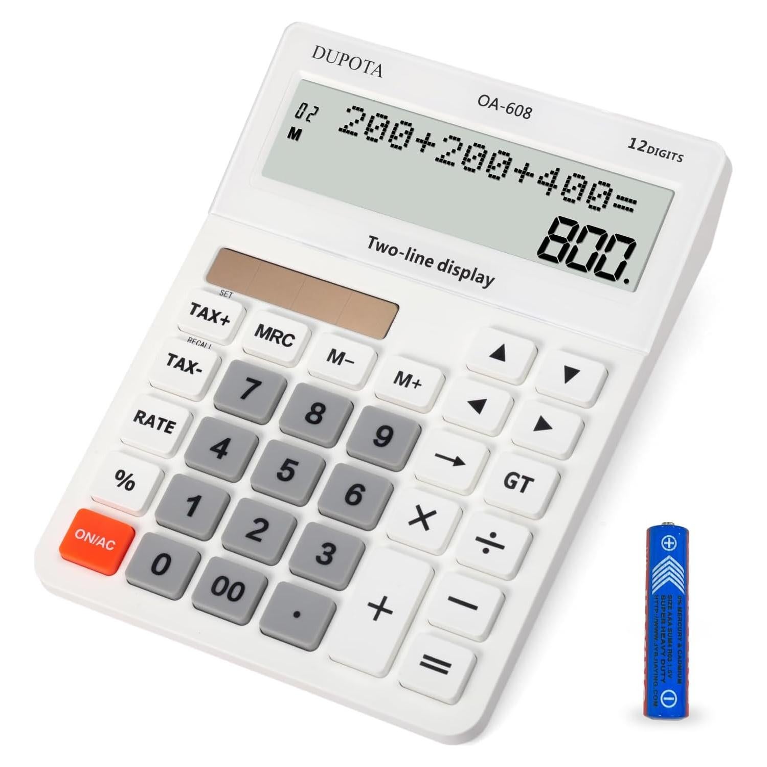 Calculadora de Escritorio DUPOTA OA-608 12 Dígitos LCD Grande