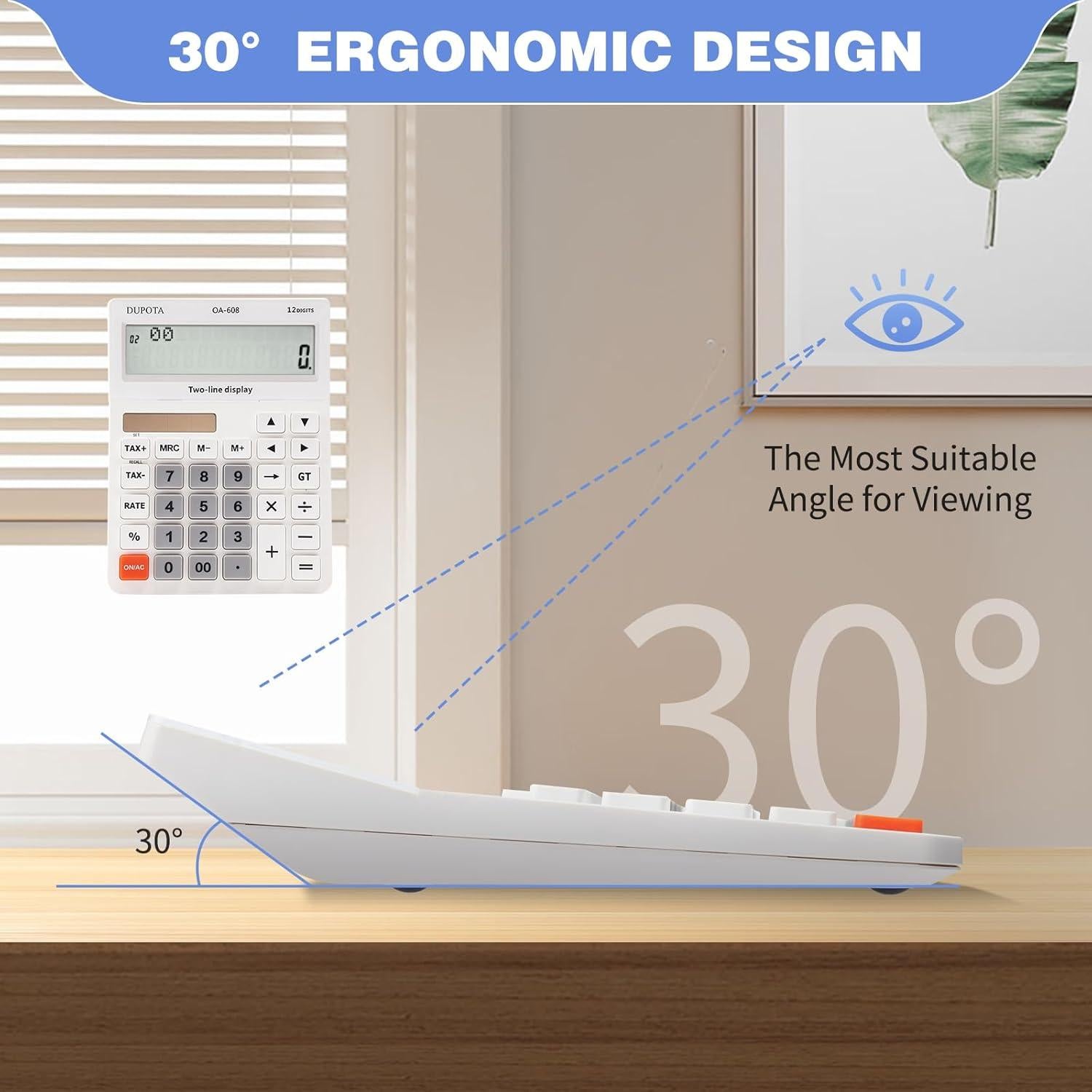 Calculadora de Escritorio DUPOTA OA-608 12 Dígitos LCD Grande