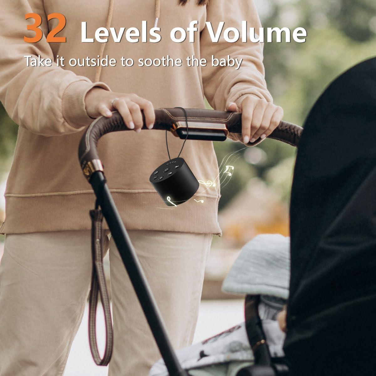 Máquina de Sonido Portátil Color Noise con 30 Sonidos y 32 Niveles de Volumen