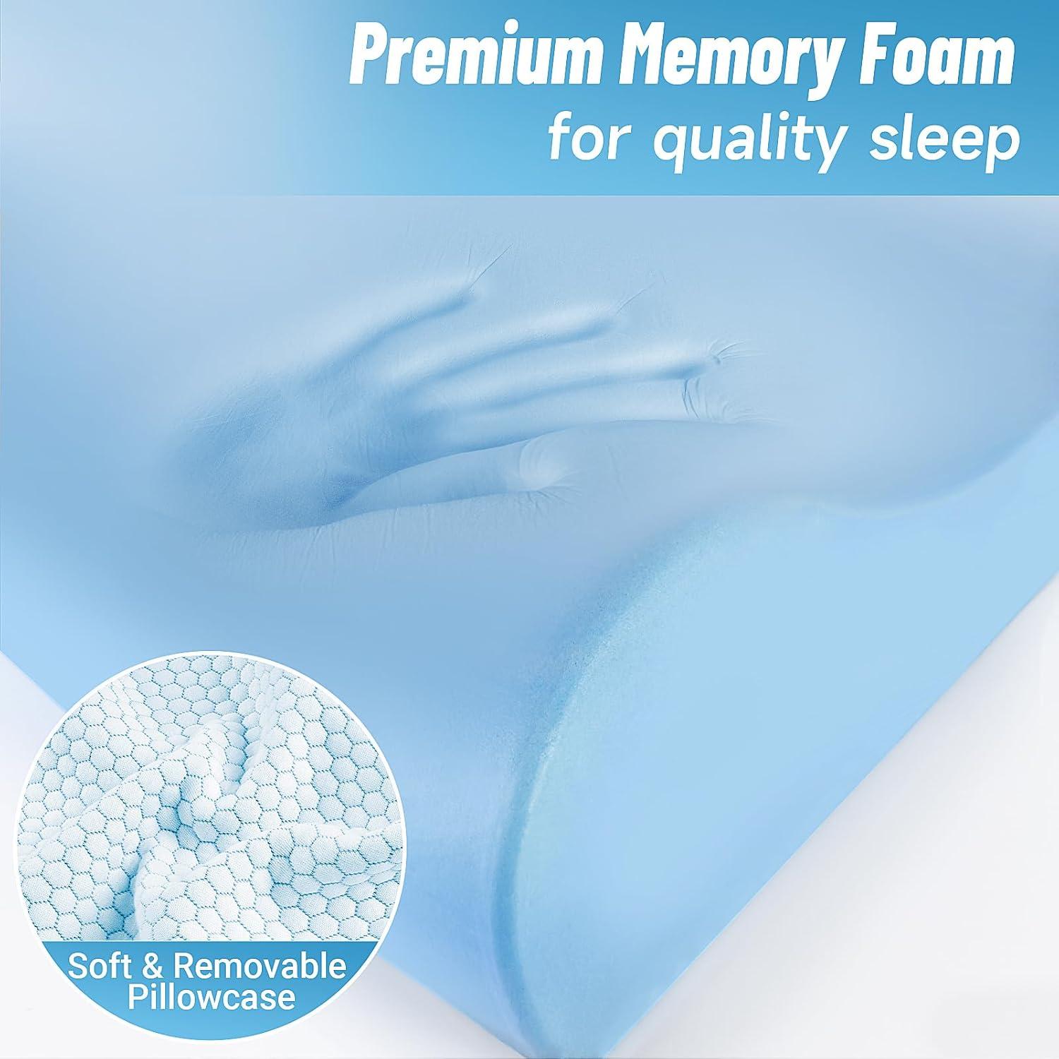 Almohada Ergonómica CloudBliss Estándar Azul para Dormir