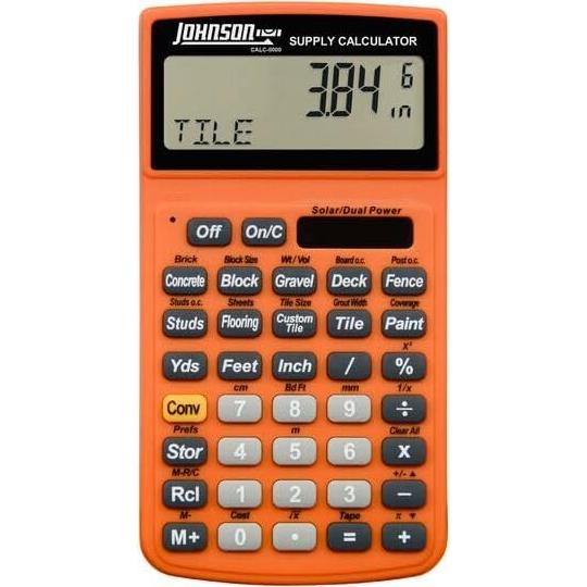 Calculadora de Suministros Johnson Level CALC-0000 LCD Naranja
