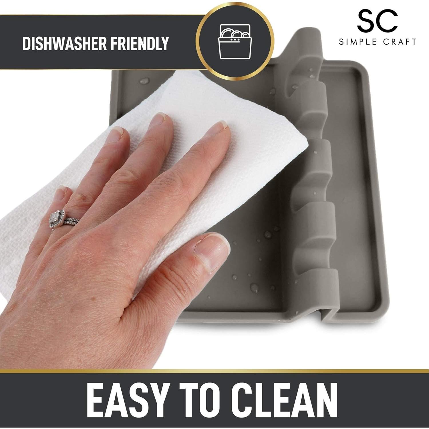 Soporte de Utensilios de Cocina Simple Craft Gris - Silicona Resistente al Calor