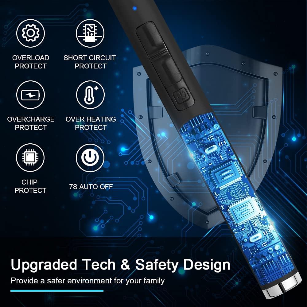 Encendedor Eléctrico Recargable ARECTECH Negro a Prueba de Viento