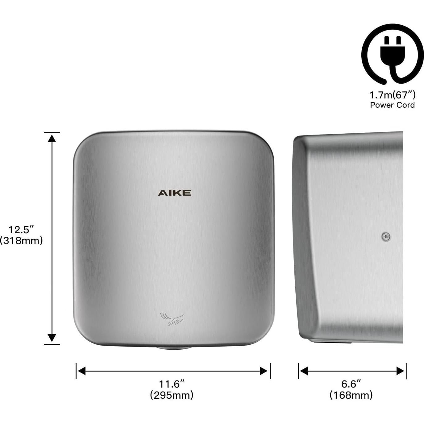 Secador de Manos AIKE AK2800C Acero Inoxidable 1400W 110V