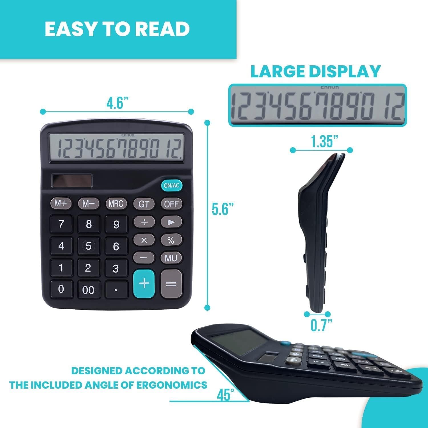 Calculadora de Escritorio Lichamp DCP-0526BK 12 Dígitos Solar