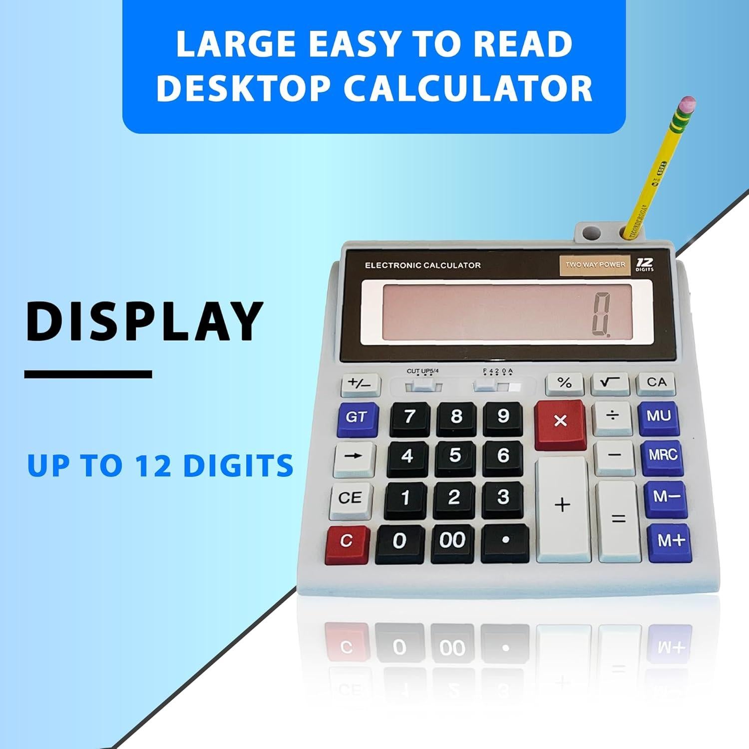 Calculadora de Escritorio Lily's Home 12 Dígitos Pantalla 12,7 cm