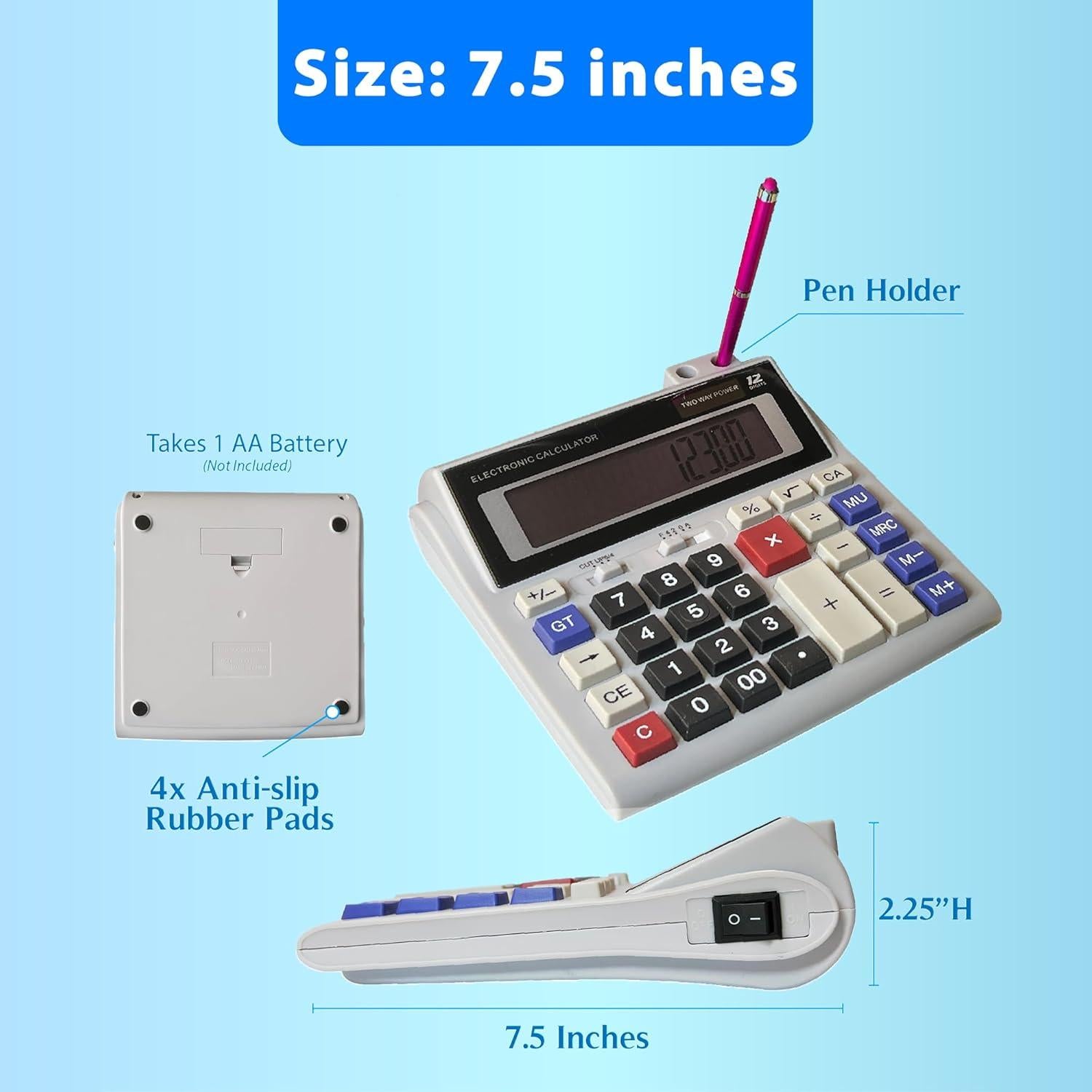 Calculadora de Escritorio Lily's Home 12 Dígitos Pantalla 12,7 cm