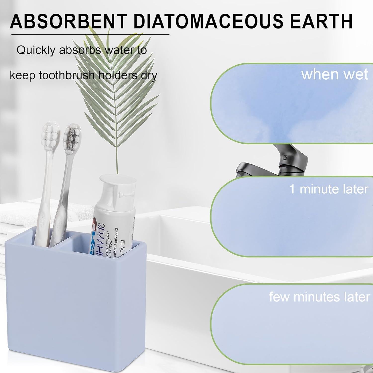 Soporte para Cepillos de Dientes Heagoale 2 Compartimentos Azul