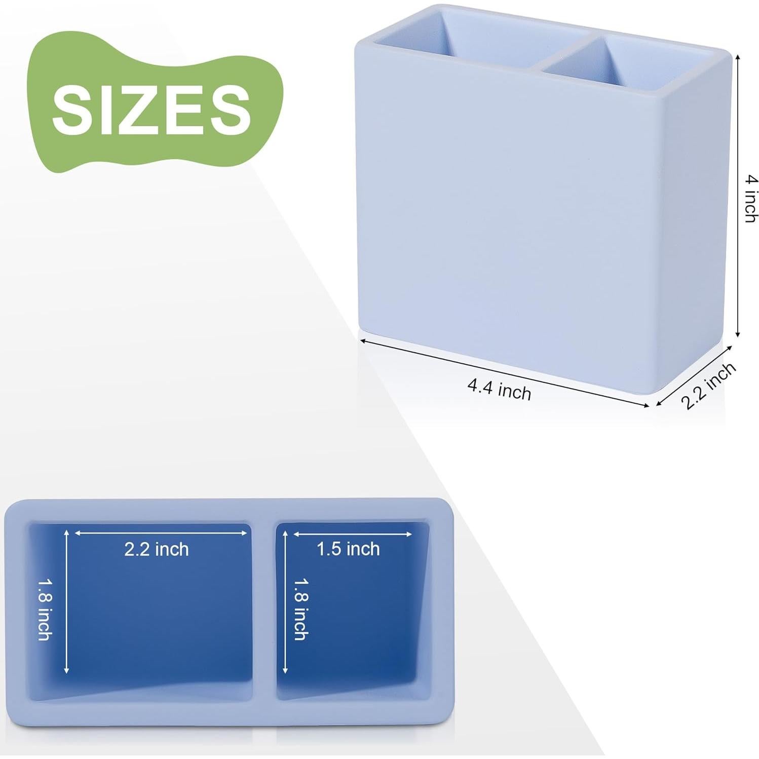 Soporte para Cepillos de Dientes Heagoale 2 Compartimentos Azul