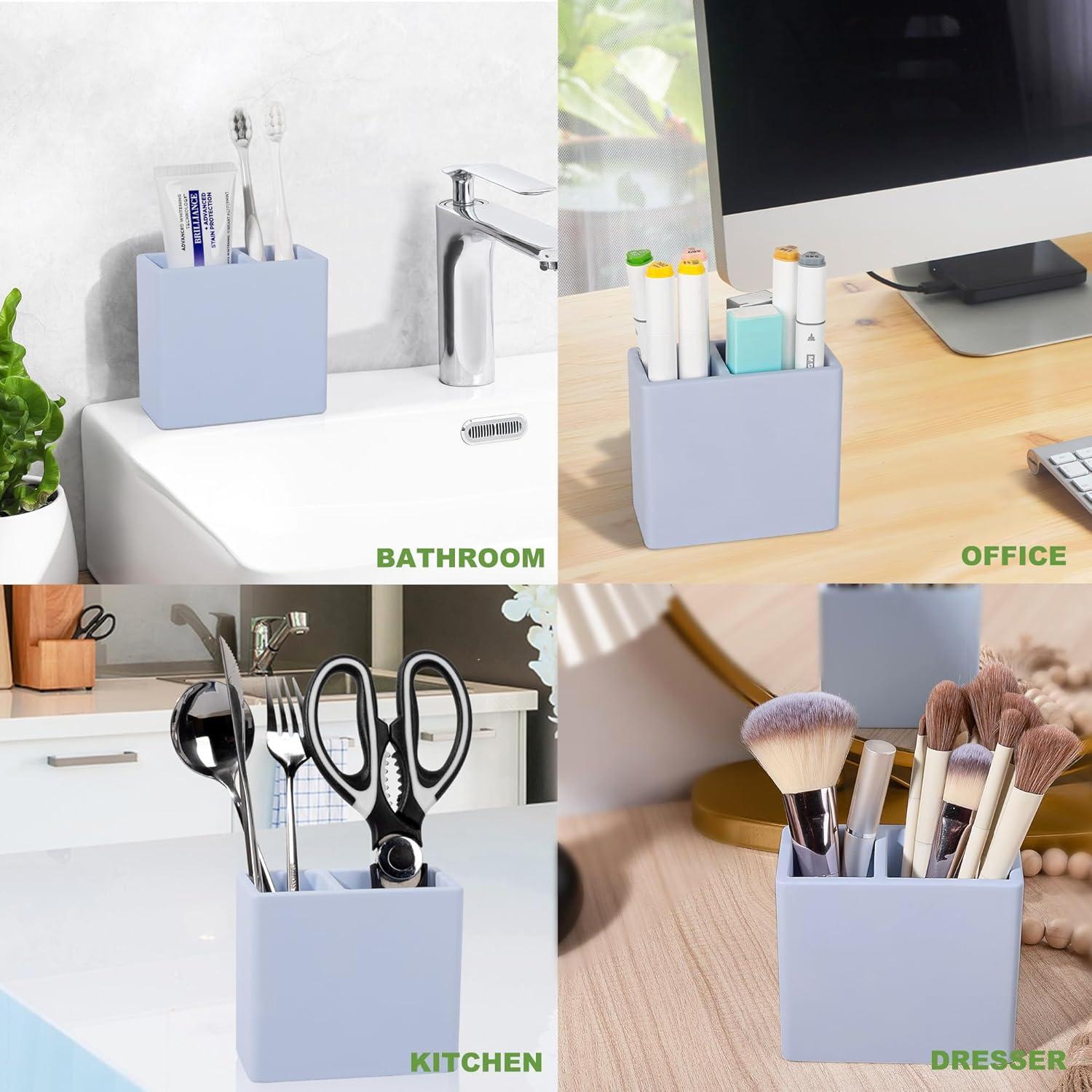 Soporte para Cepillos de Dientes Heagoale 2 Compartimentos Azul