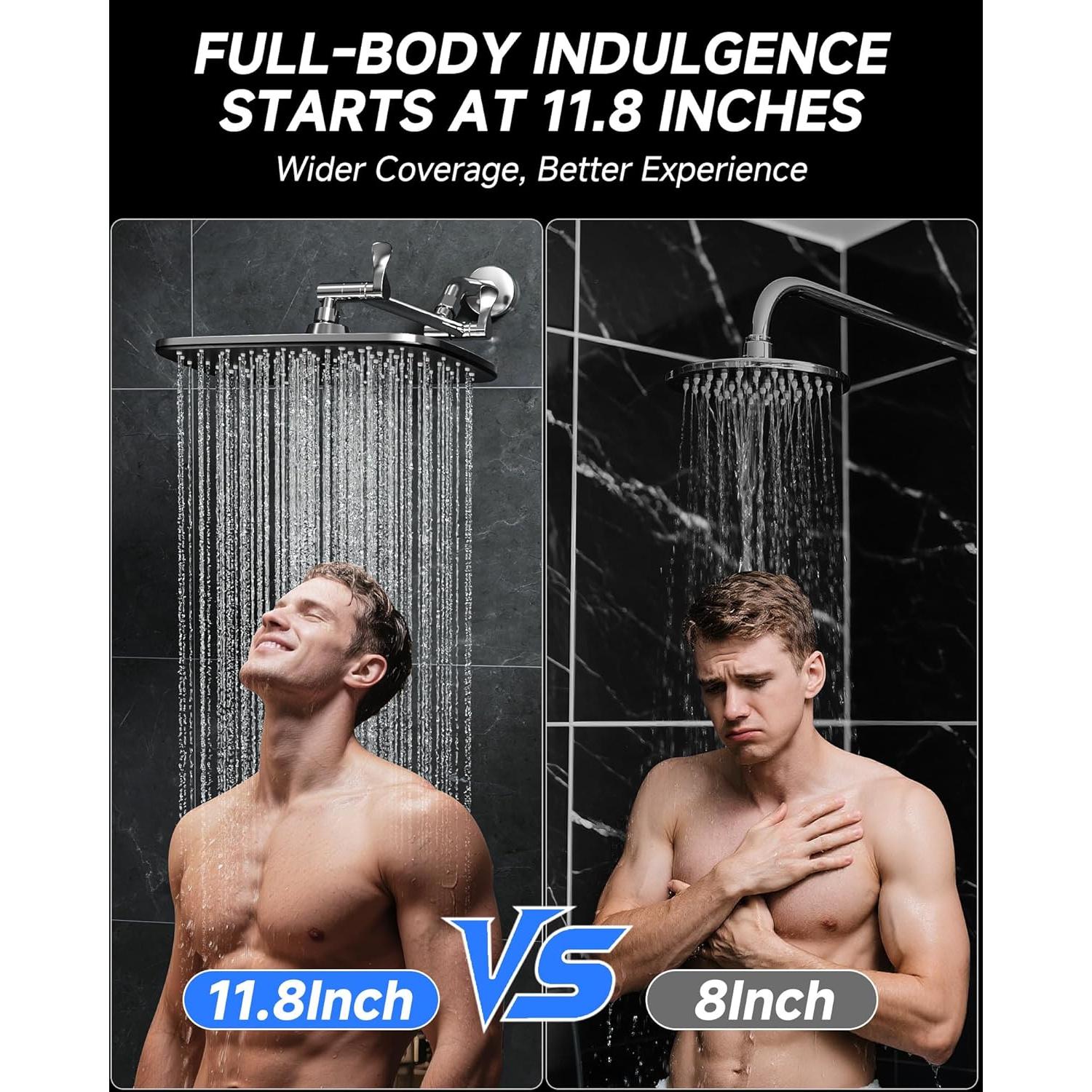 Cabezal de Ducha de Lluvia Veken 29.97 cm Cromo Ajustable