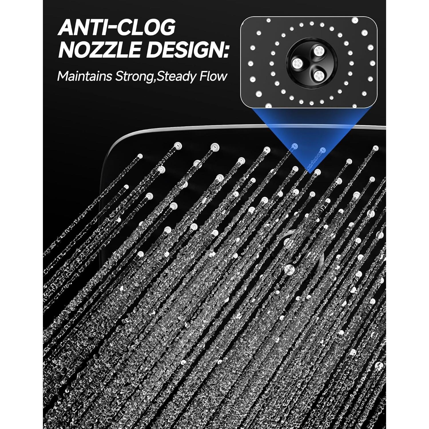 Cabezal de Ducha de Lluvia Veken 29.97 cm Cromo Ajustable