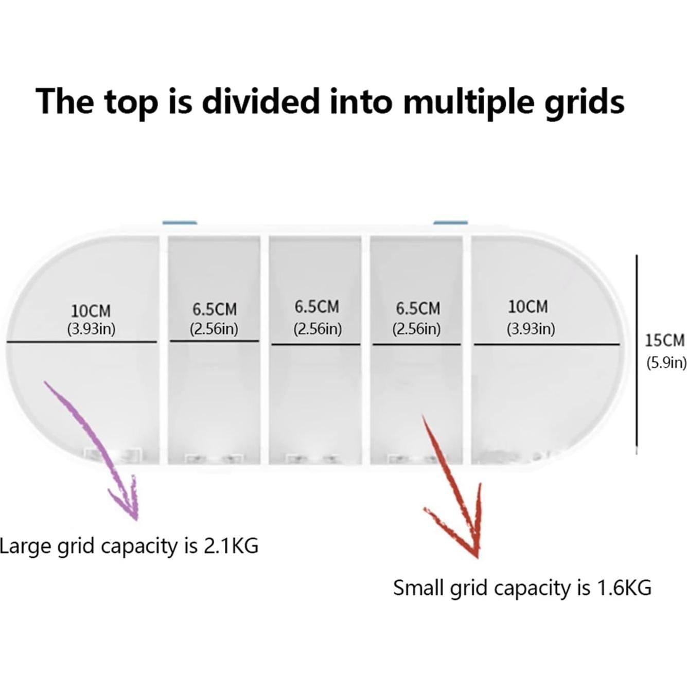 Dispensador de Alimentos Secos Eapmic 5 Compartimentos 9Kg