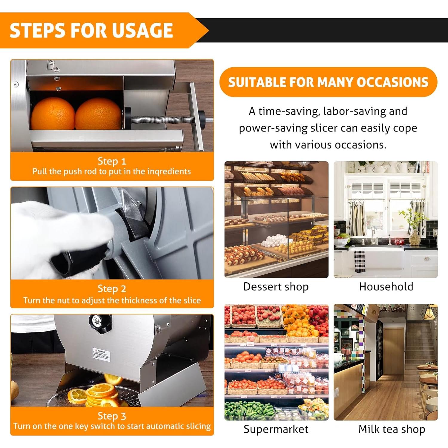 Cortadora Eléctrica de Verduras WICHEMI 40W Acero Inoxidable