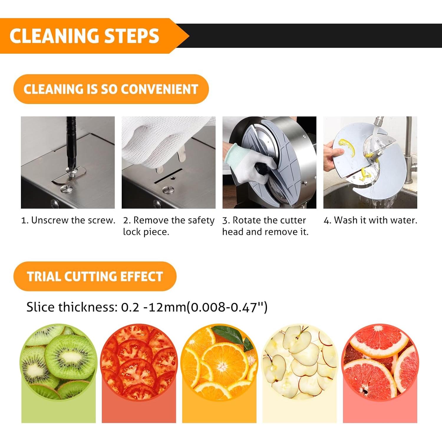 Cortadora Eléctrica de Verduras WICHEMI 40W Acero Inoxidable