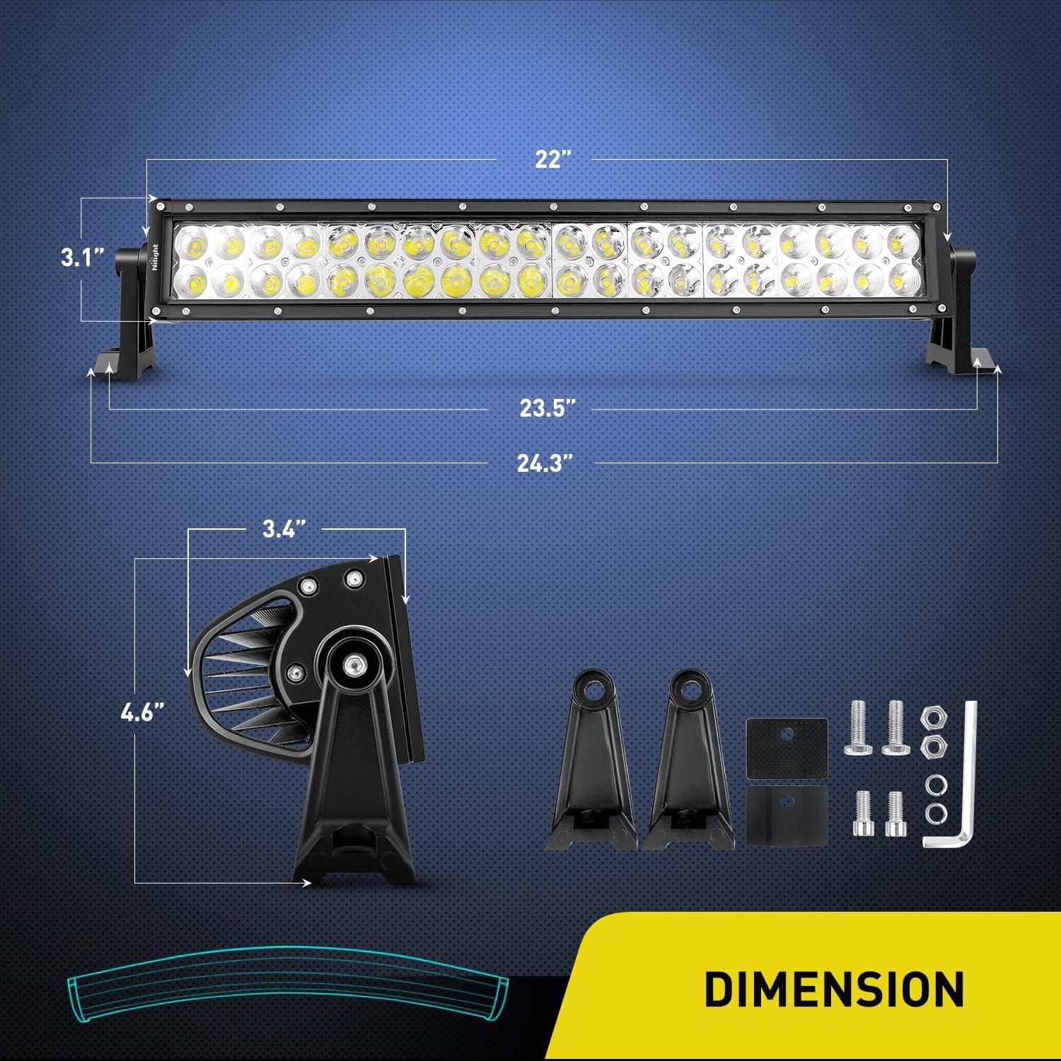 Barra de Luz LED Nilight 70015C-A 120W Curva 50.8cm