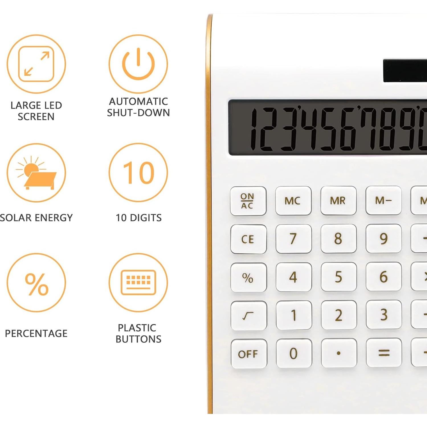 Calculadora Solar Sportsvoutdoors BH 10 Dígitos LCD Blanca