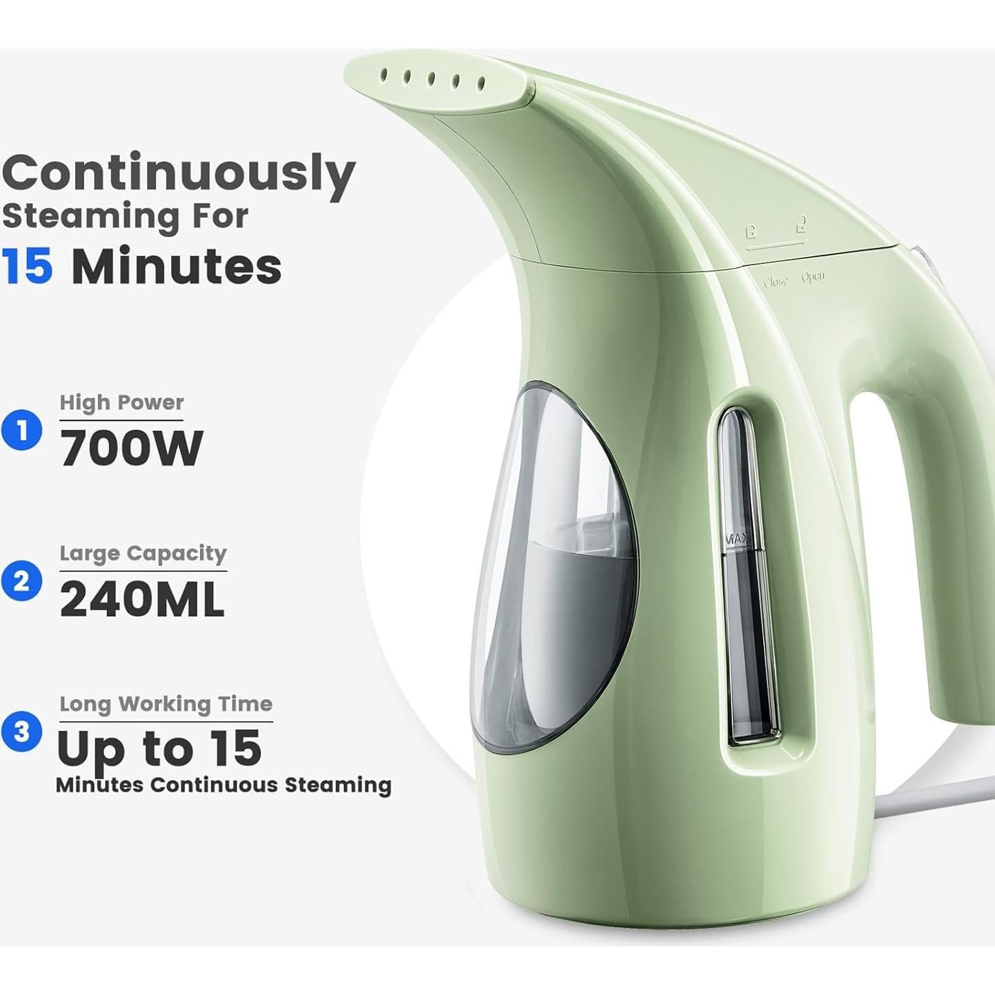 Vaporizador de Ropa HiLIFE HL7 700W 240ml Verde Portátil