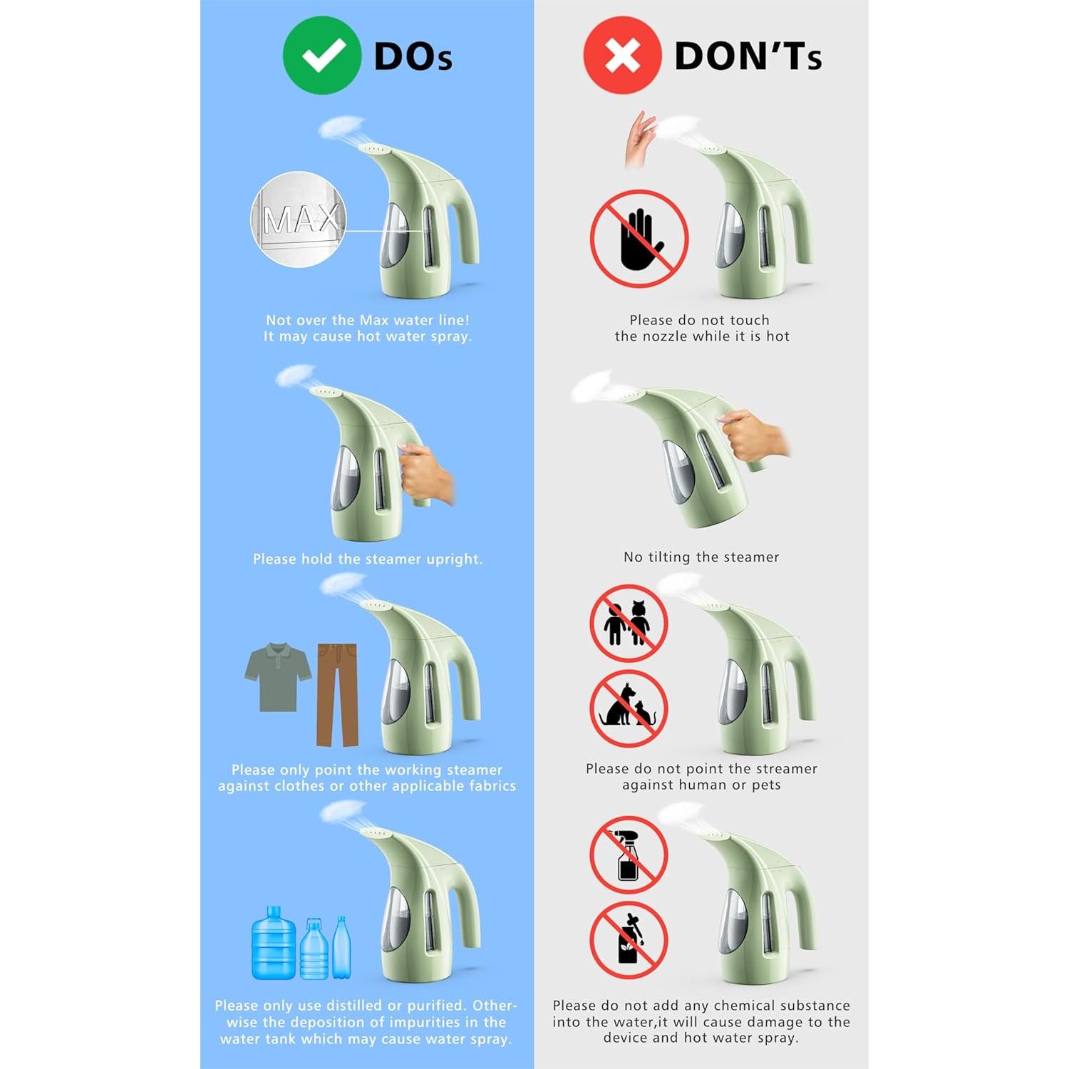 Vaporizador de Ropa HiLIFE HL7 700W 240ml Verde Portátil