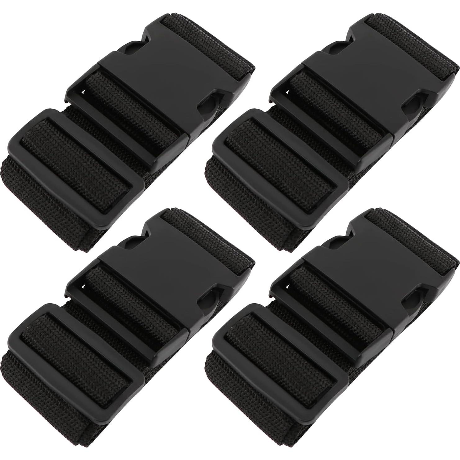 Correas de Equipaje LVAINIT 4 Piezas Ajustables 200cm Negro