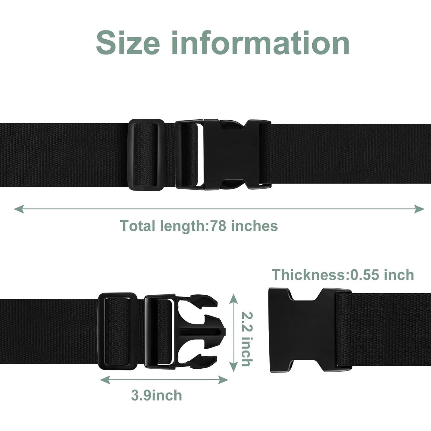 Correas de Equipaje LVAINIT 4 Piezas Ajustables 200cm Negro