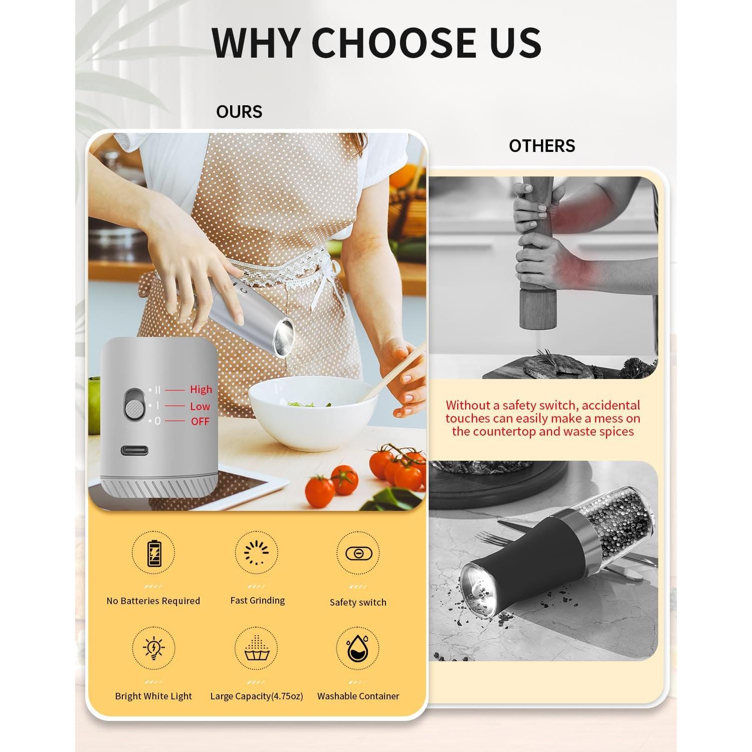 Molinillo Eléctrico de Sal y Pimienta CIRCLE JOY 2 Velocidades