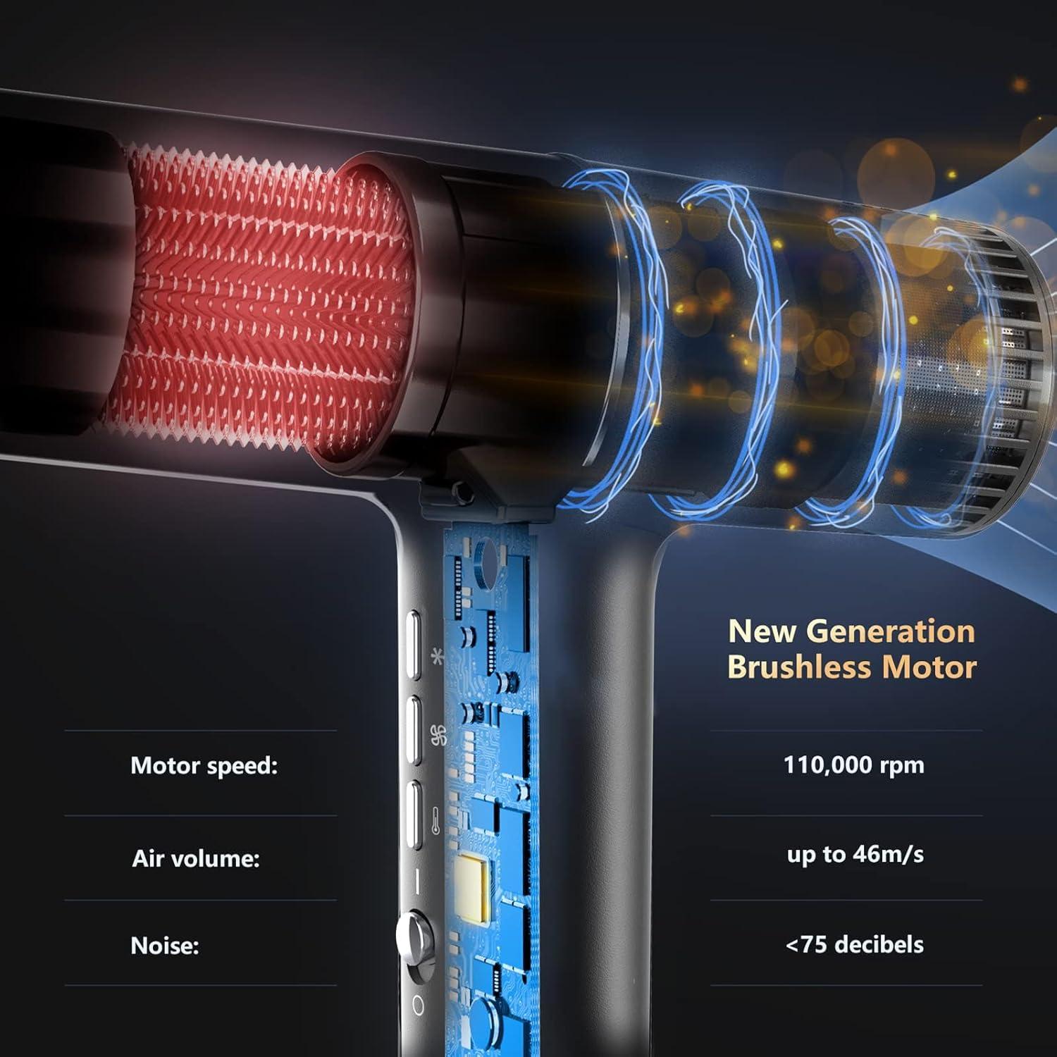 Secador de Pelo Profesional AIRYOMI 2000W Iónico con Difusor