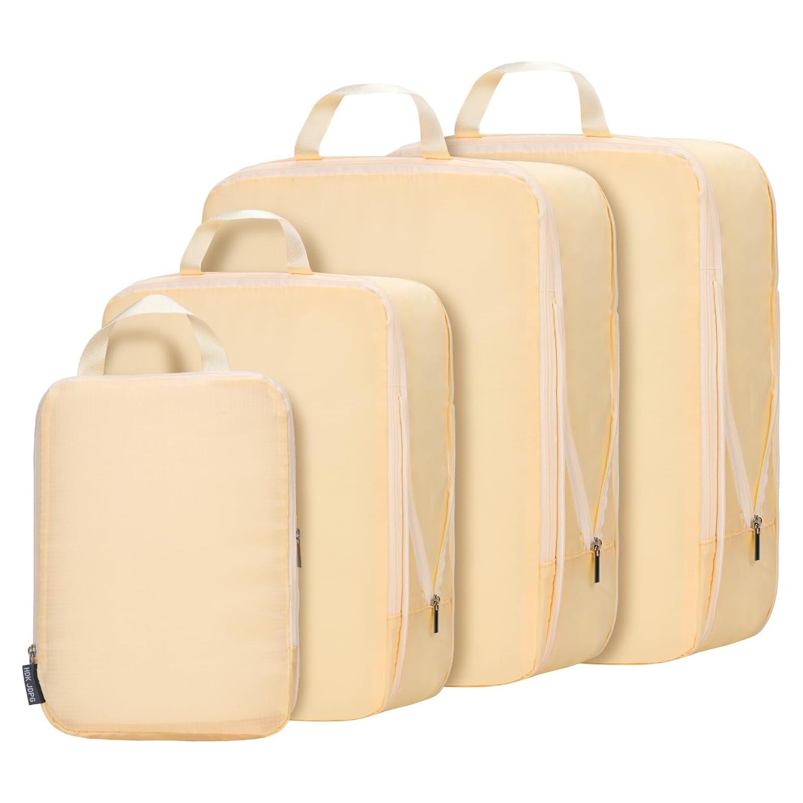 Cubos de Compresión HDKJDPG 4 Set Beige para Viaje
