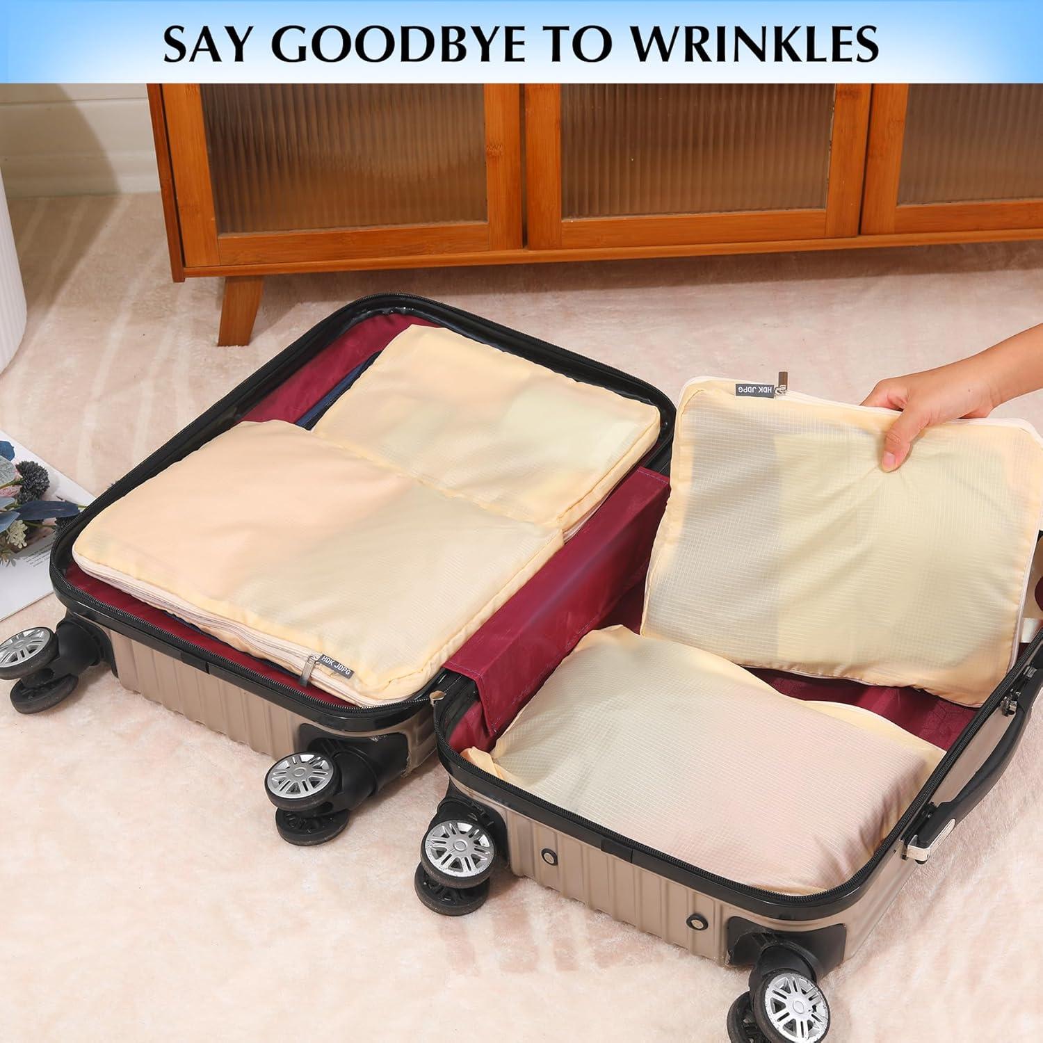 Cubos de Compresión HDKJDPG 4 Set Beige para Viaje