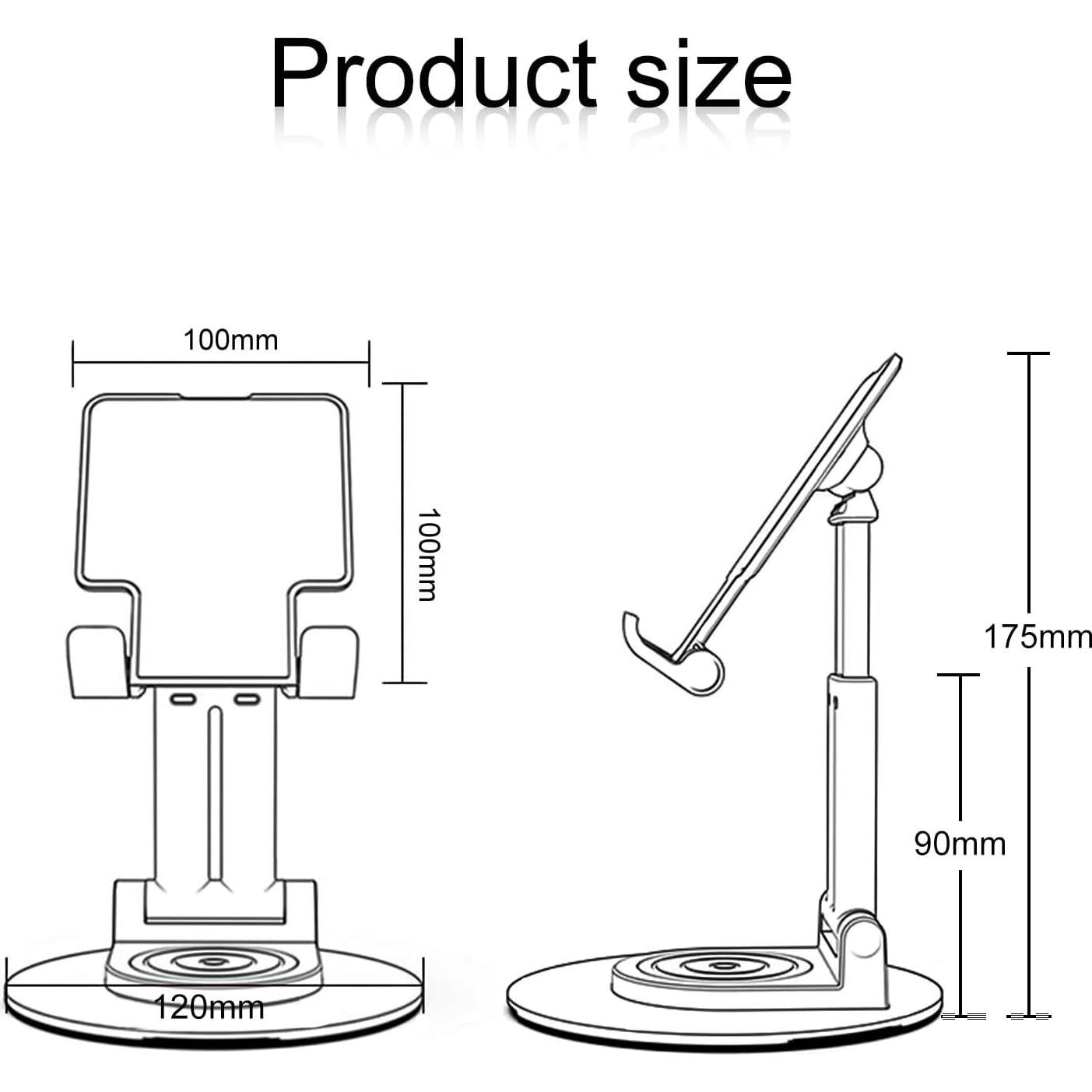 Soporte Plegable para Teléfono Oncheer T22 Negro 360° Ajustable