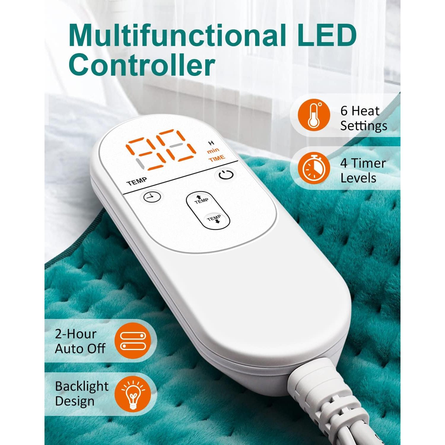 Almohadilla Calefactora Juena 30x60 cm 6 Niveles Calor