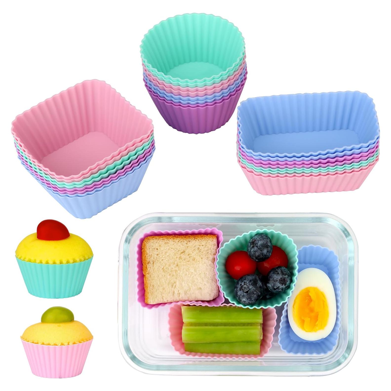 Moldes de Silicona para Cupcakes Dulinkas 24 Pcs Multicolor