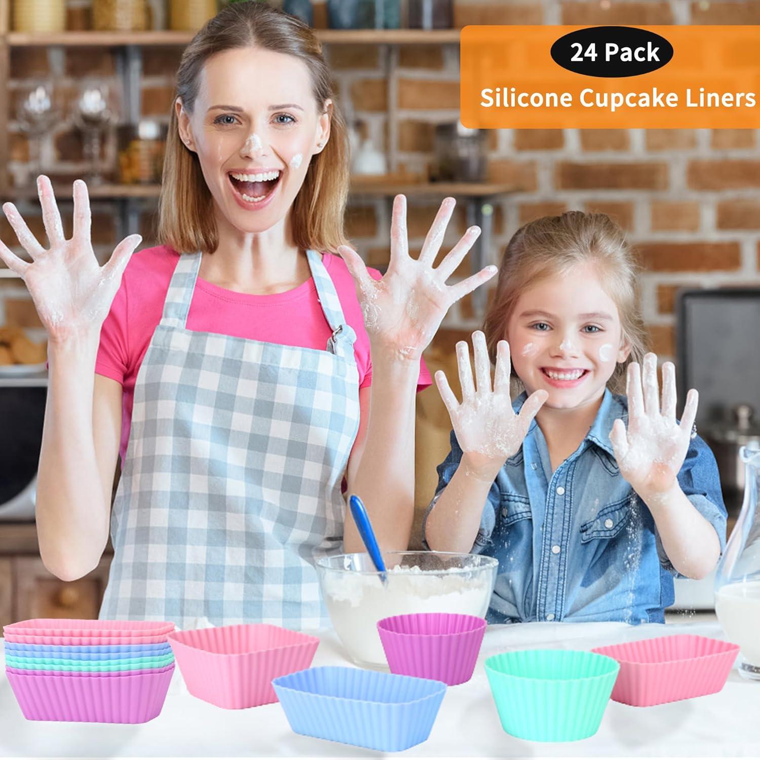 Moldes de Silicona para Cupcakes Dulinkas 24 Pcs Multicolor